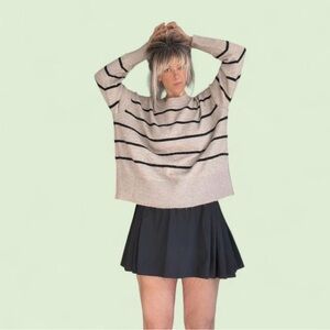 Striped Beige & Black Knit Sweater